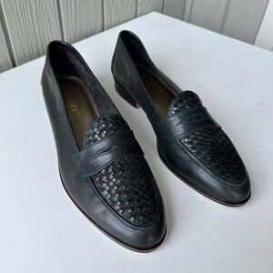 Vintage Westies Forest Green Woven Leather Penny Loafers | Size 9